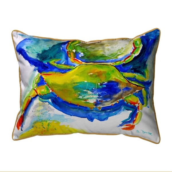 Blue & Yellow Crab Extra Large Zippered Pillow 20x24