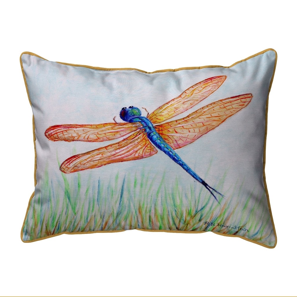 Amber & Blue Dragonfly Small Pillow 11x14