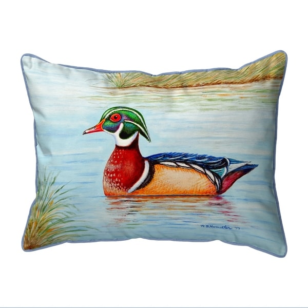 Male Wood Duck II Small Outdoor/Indoor Pillow 11x14