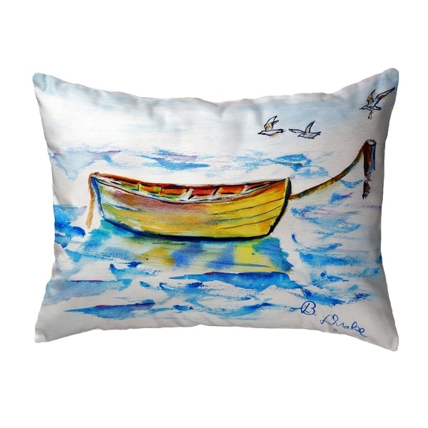 Yellow Row Boat Small No-Cord Pillow 11x14