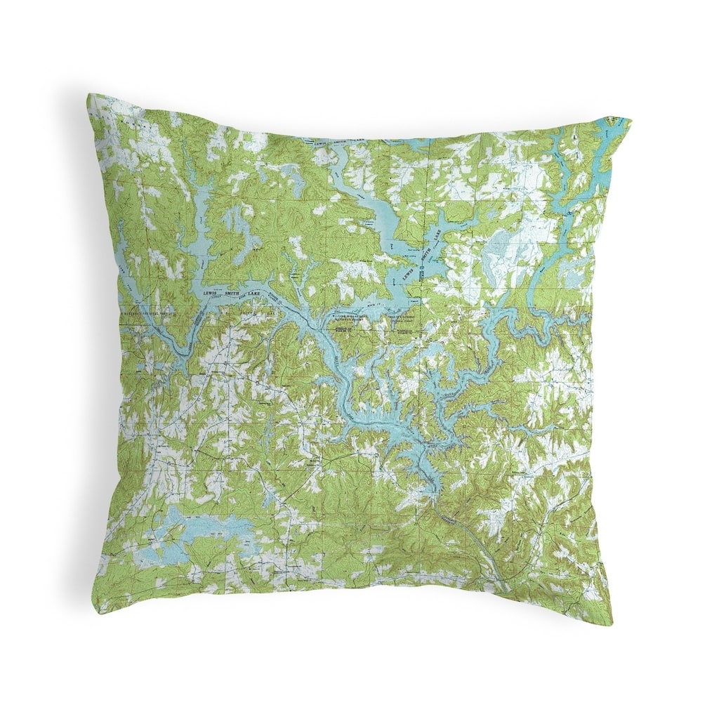 Lewis Smith Lake, AL Nautical Map Noncorded Pillow 12x12