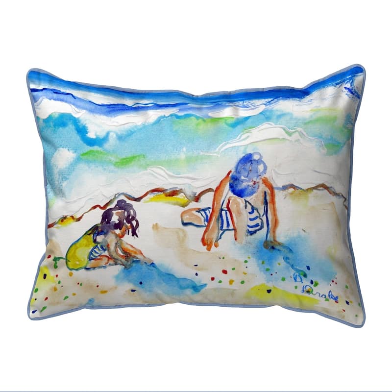 Playing in Sand Extra Large Zippered Pillow 20x24