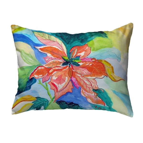 Peach Poinsettia Noncorded Pillow 16x20