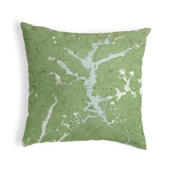Burton Lake, GA Nautical Map Noncorded Pillow 12x12