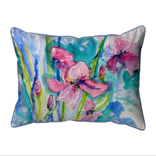 Pink Iris Small Pillow 11x14