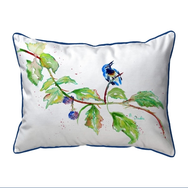 Bird & Blackberries Extra Large Corded Pillow 20x24