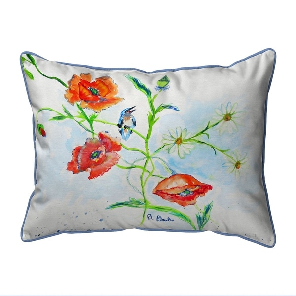 Poppies & Daisies Extra Large Zippered Pillow 20x24