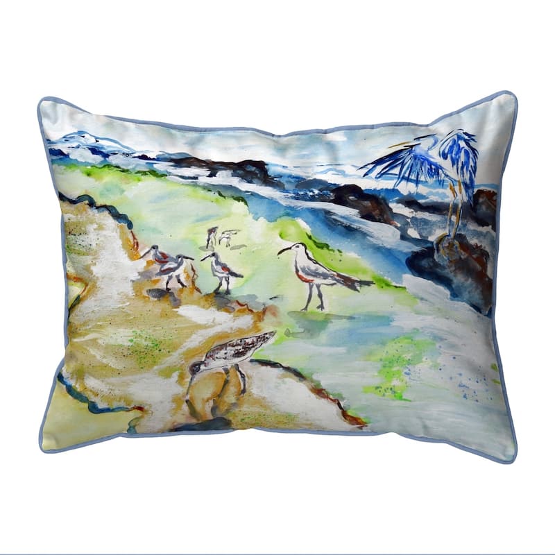 Sandpipers & Heron Small Pillow 11x14
