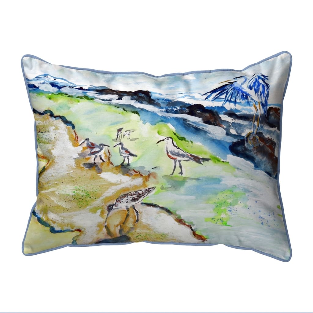 Sandpipers & Heron Small Pillow 11x14