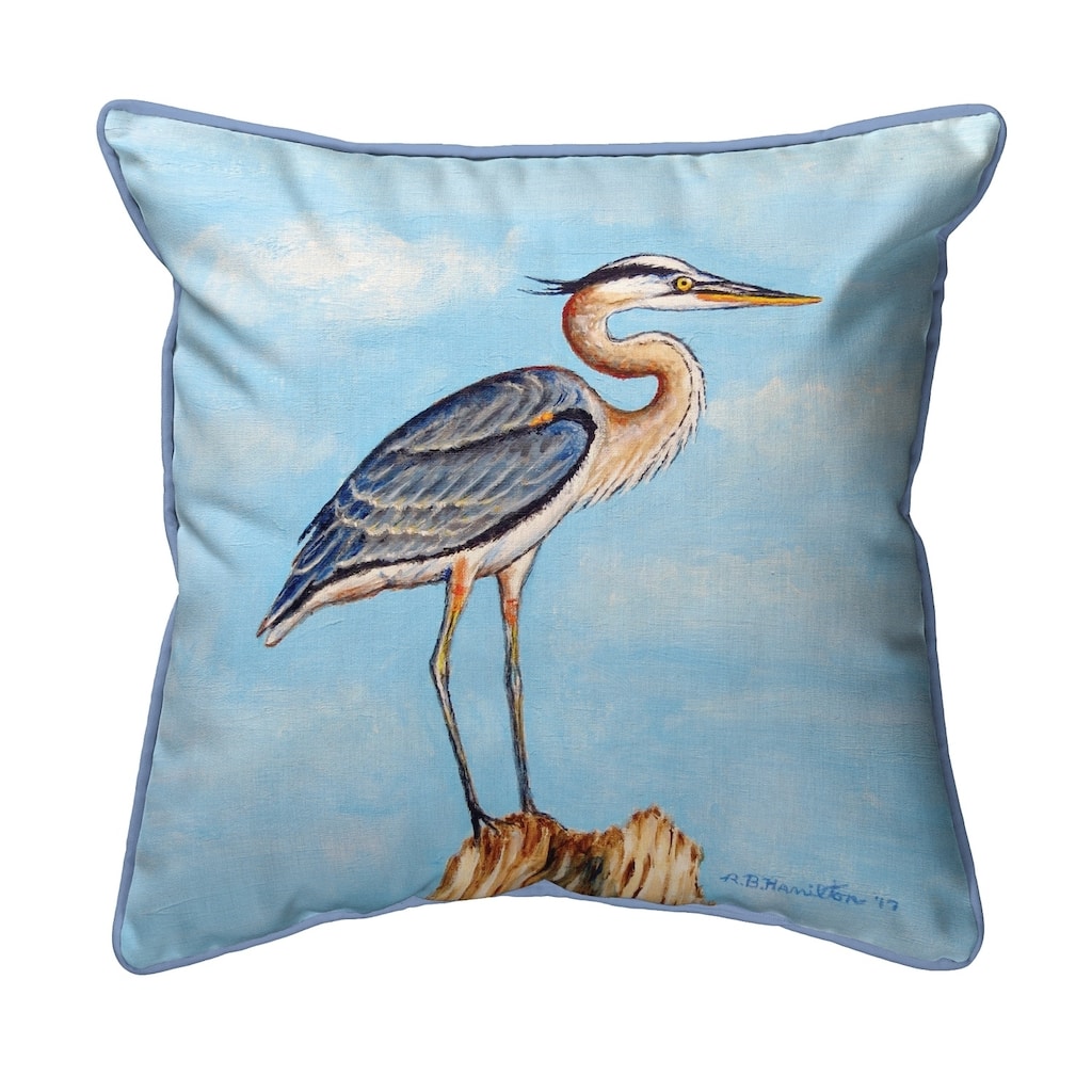 Blue Heron on Stump Small Outdoor/Indoor Pillow 12x12