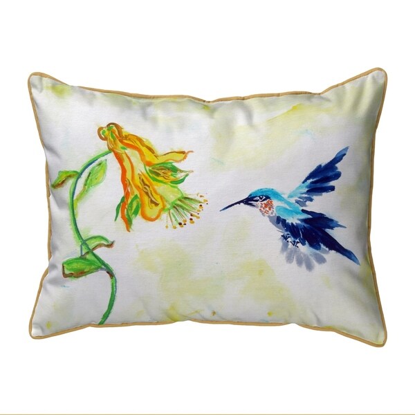 Hummingbird & Yellow Flower Small Pillow 11x14