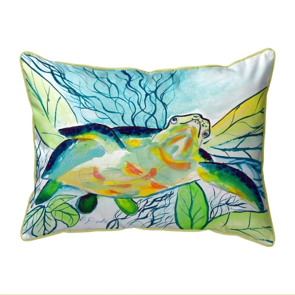 Smiling Sea Turtle Extra Large Zippered Pillow 20x24