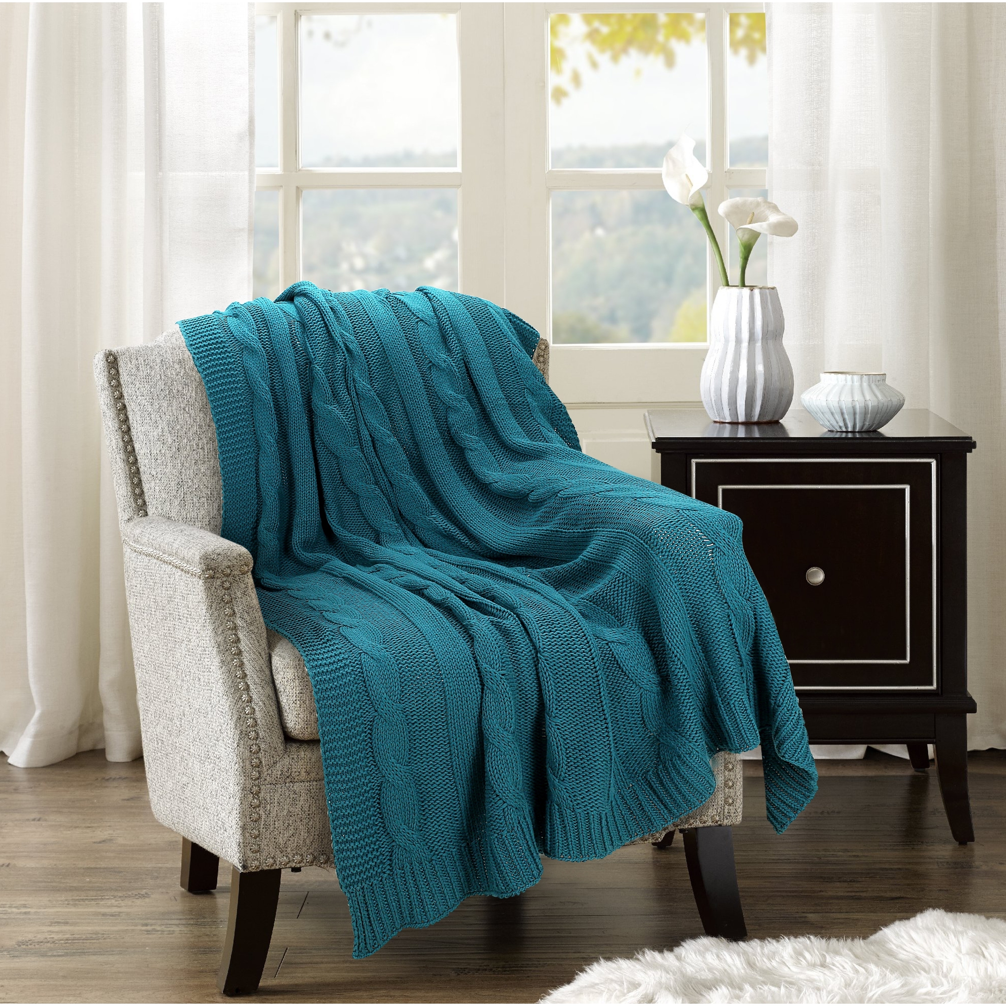  GLAMBURG 100% Cotton Thermal Blanket, Breathable Bed