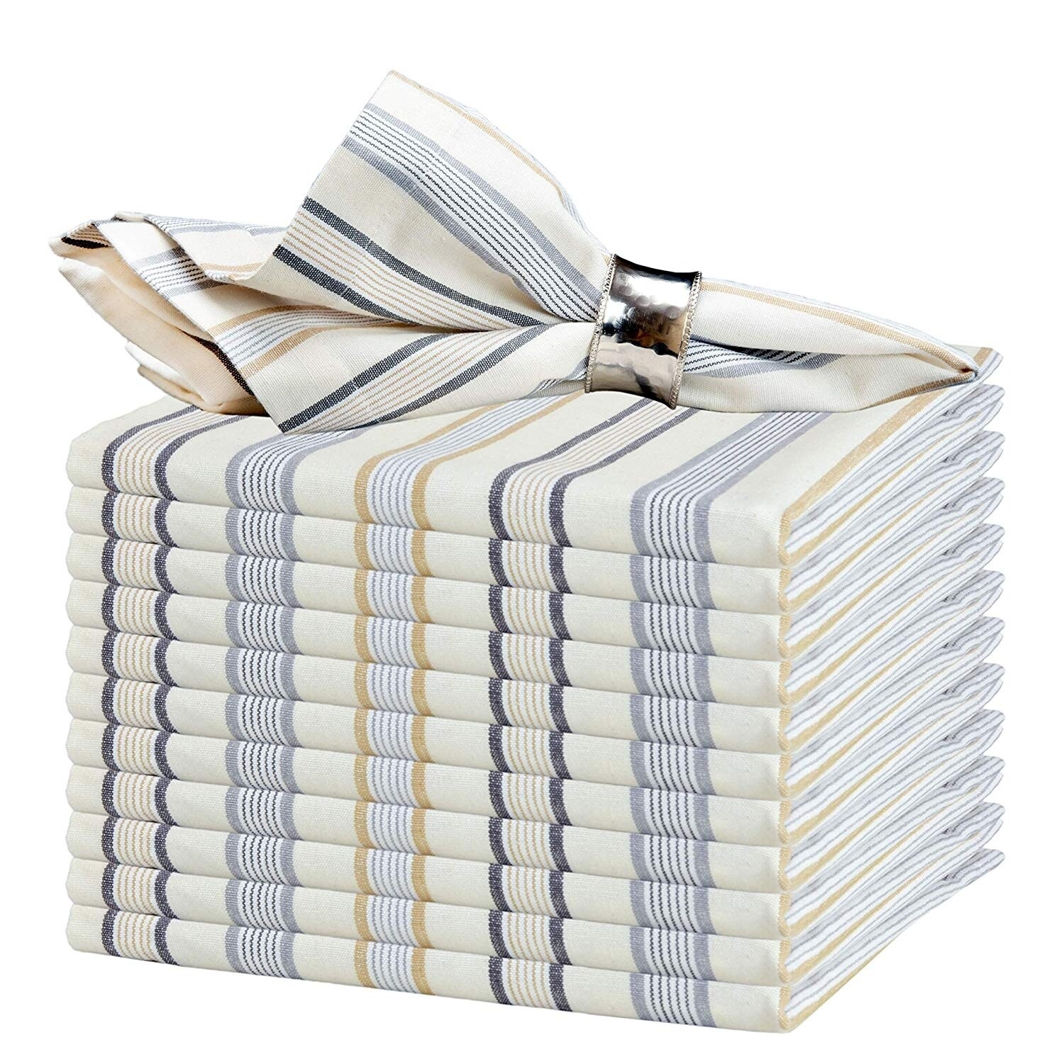 Glamburg Cotton Cloth Napkin Set of 12 ,Cotton 18x18 with Mitered Corners  and a Generous Hem, Cocktail, Wedding Dinner Napkins - Bed Bath & Beyond -  30425360