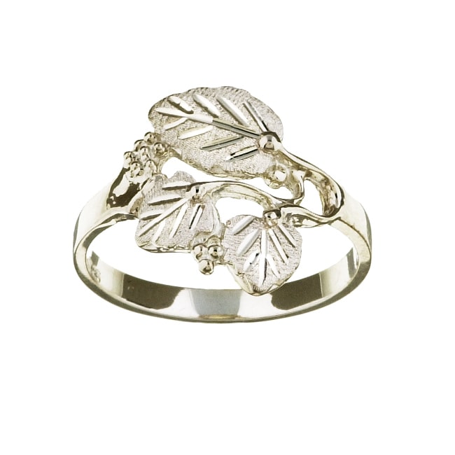 Black Hills Silver Women's Leaf Cutout Ring - 11183811 - Overstock.com ...