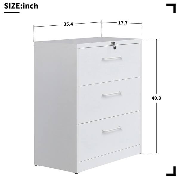 Shop Merax 3 Drawers Lateral Filing Cabinet 2 Drawer Locking File