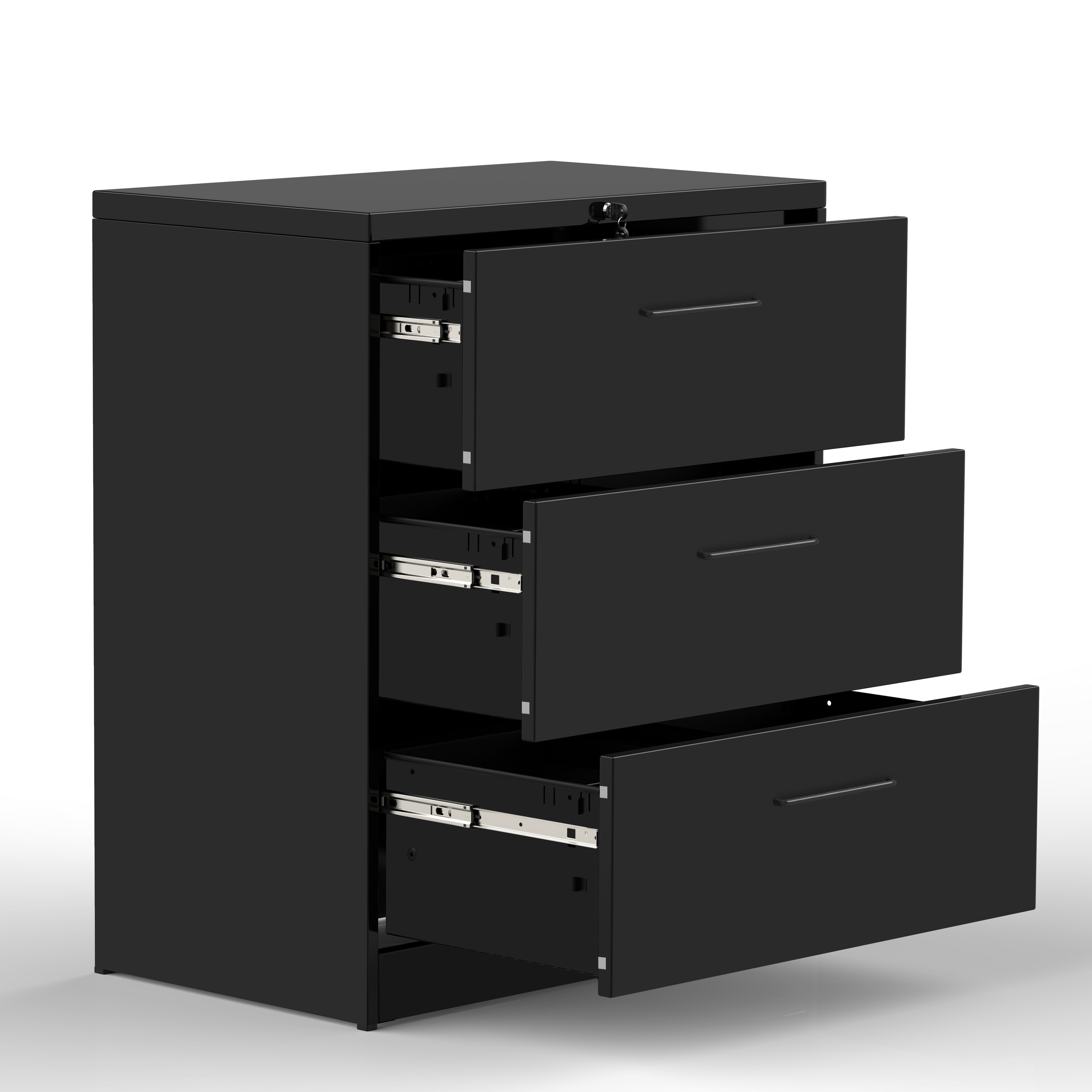 Merax lateral File Cabinet Two Drawer Locking Filing Cabinet 2 Drawers Metal Organizer Heavy Duty Hanging File Office Home Storage