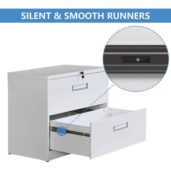 Shop Merax Lateral File Cabinet With Lock 2 Drawers On Sale