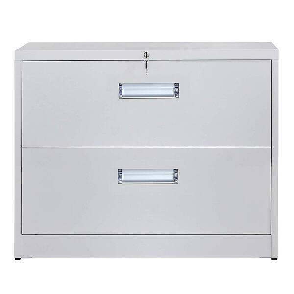 Shop Merax Lateral File Cabinet With Lock 2 Drawers On Sale