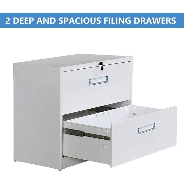 Shop Merax Lateral File Cabinet With Lock 2 Drawers On Sale