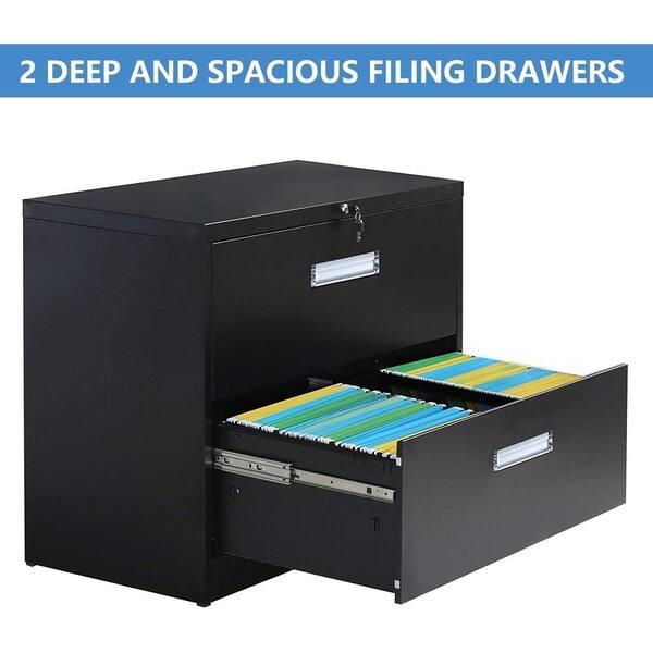 Shop Merax Lateral File Cabinet With Lock 2 Drawers On Sale