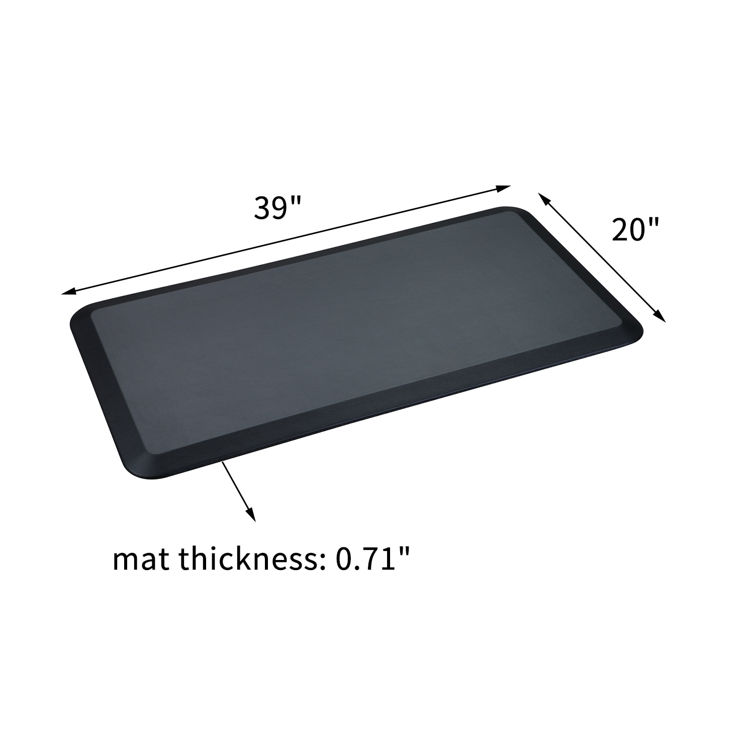 Anti Fatigue Floor Mats,Perfect Kitchen Mat, Standing Desk Mat ,Comfort at  Home, Office, Stain Resistant,Non-Slip Bottom,20''x39''x0.75