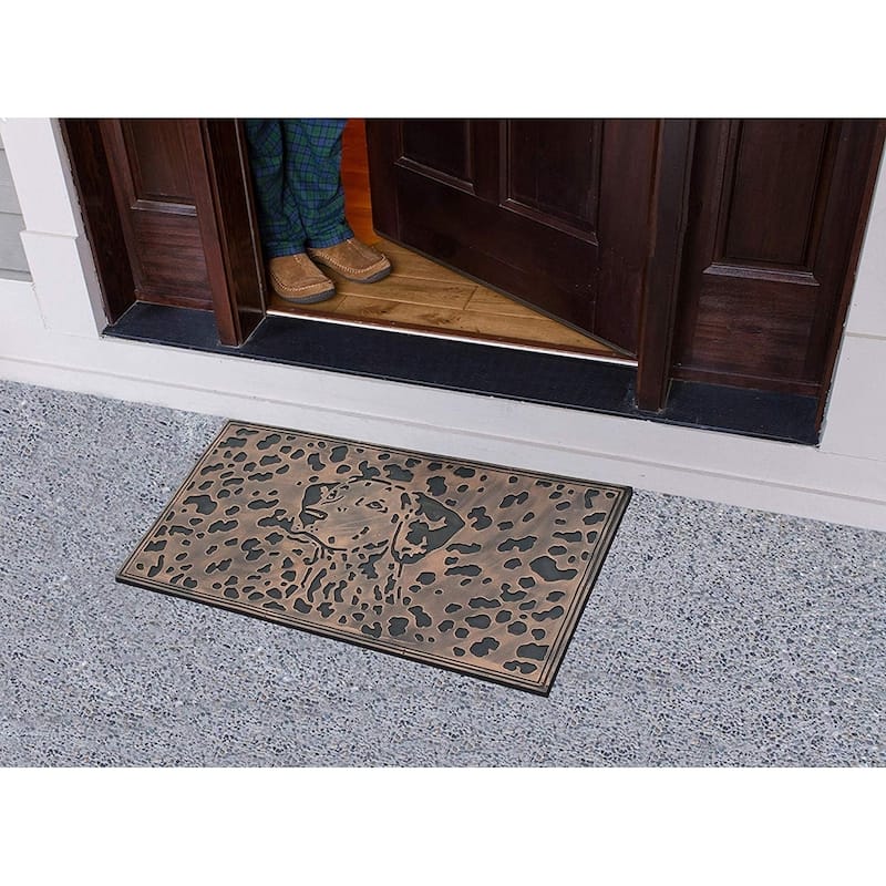 A1HC Dog Sketch Rubber Mat, Beautifully Copper Finished 18" X 30"