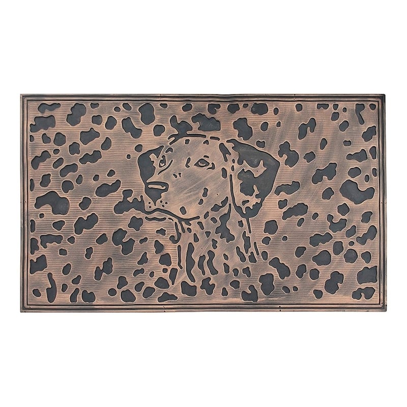 A1HC Dog Sketch Rubber Mat, Beautifully Copper Finished 18" X 30"