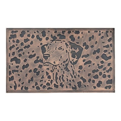 A1HC Dog Sketch Rubber Mat, Beautifully Copper Finished 18" X 30"