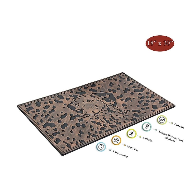 A1HC Dog Sketch Rubber Mat, Beautifully Copper Finished 18" X 30"