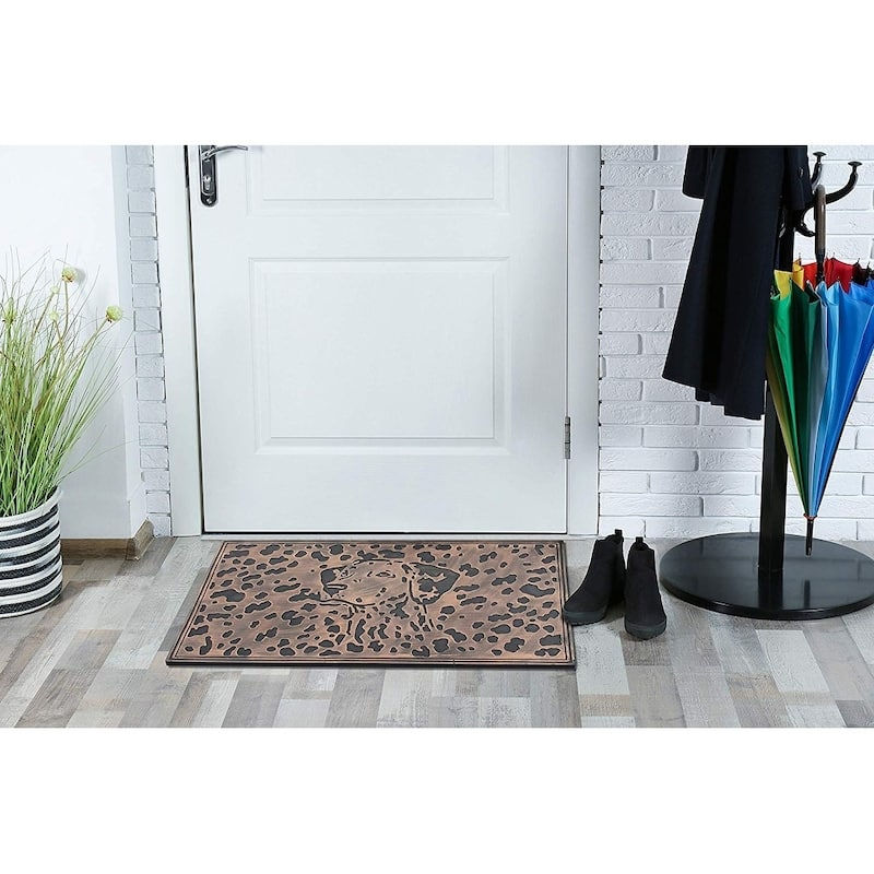 A1HC Dog Sketch Rubber Mat, Beautifully Copper Finished 18" X 30"
