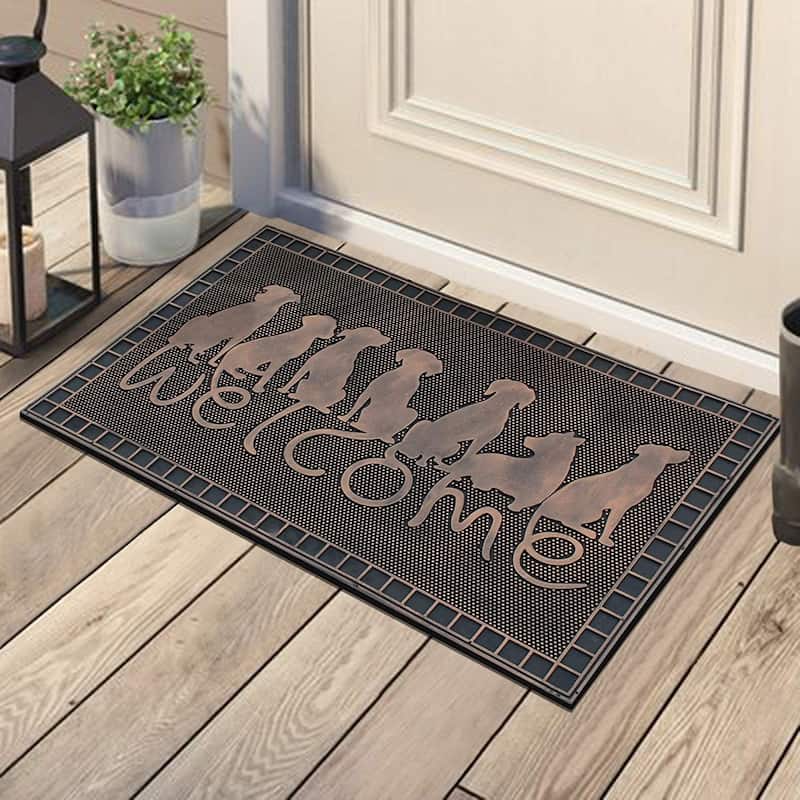 A1HC Welcome Rubber Pin Mat, Beautifully Copper Finished 18" X 30"