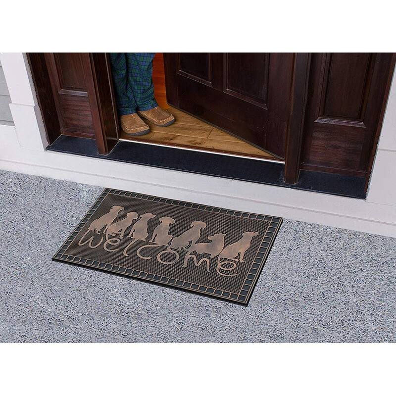 A1HC Welcome Rubber Pin Mat, Beautifully Copper Finished 18" X 30"
