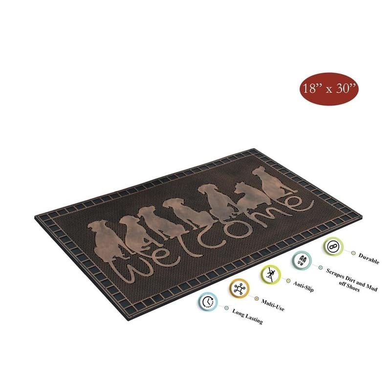 A1HC Welcome Rubber Pin Mat, Beautifully Copper Finished 18" X 30"