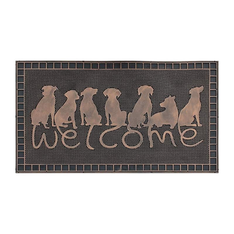 A1HC Welcome Rubber Pin Mat, Beautifully Copper Finished 18" X 30"