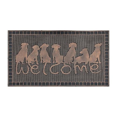 A1HC Welcome Rubber Pin Mat, Beautifully Copper Finished 18" X 30"