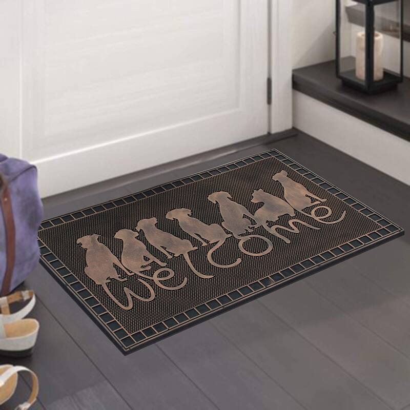 A1HC Welcome Rubber Pin Mat, Beautifully Copper Finished 18" X 30"