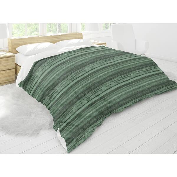 Shop Elle Decor Washy Watercolor Stripe Emerald Comforter By Kavka