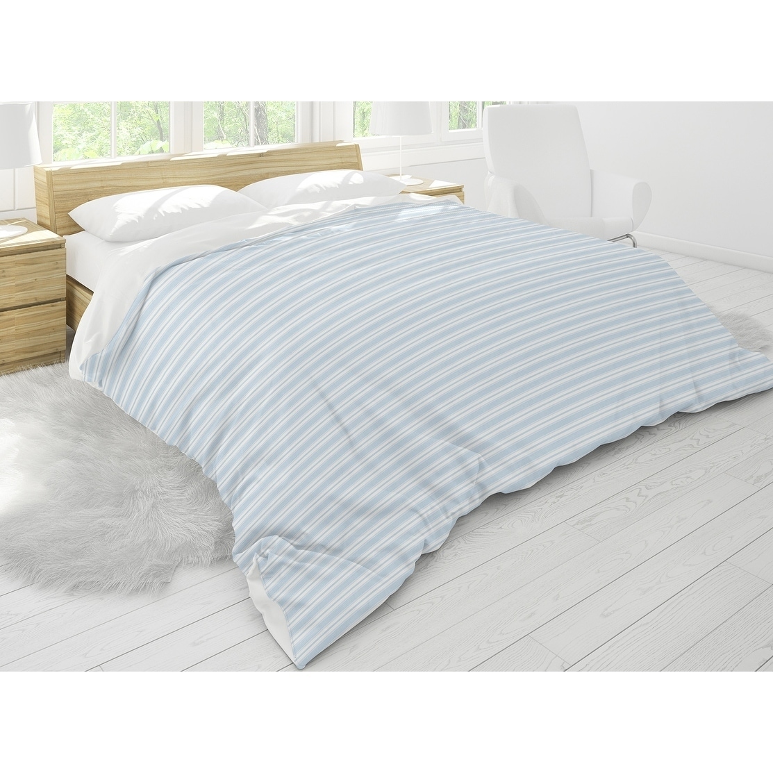 Shop Classic Stripe Powder Blue Comforter By Becky Bailey Free