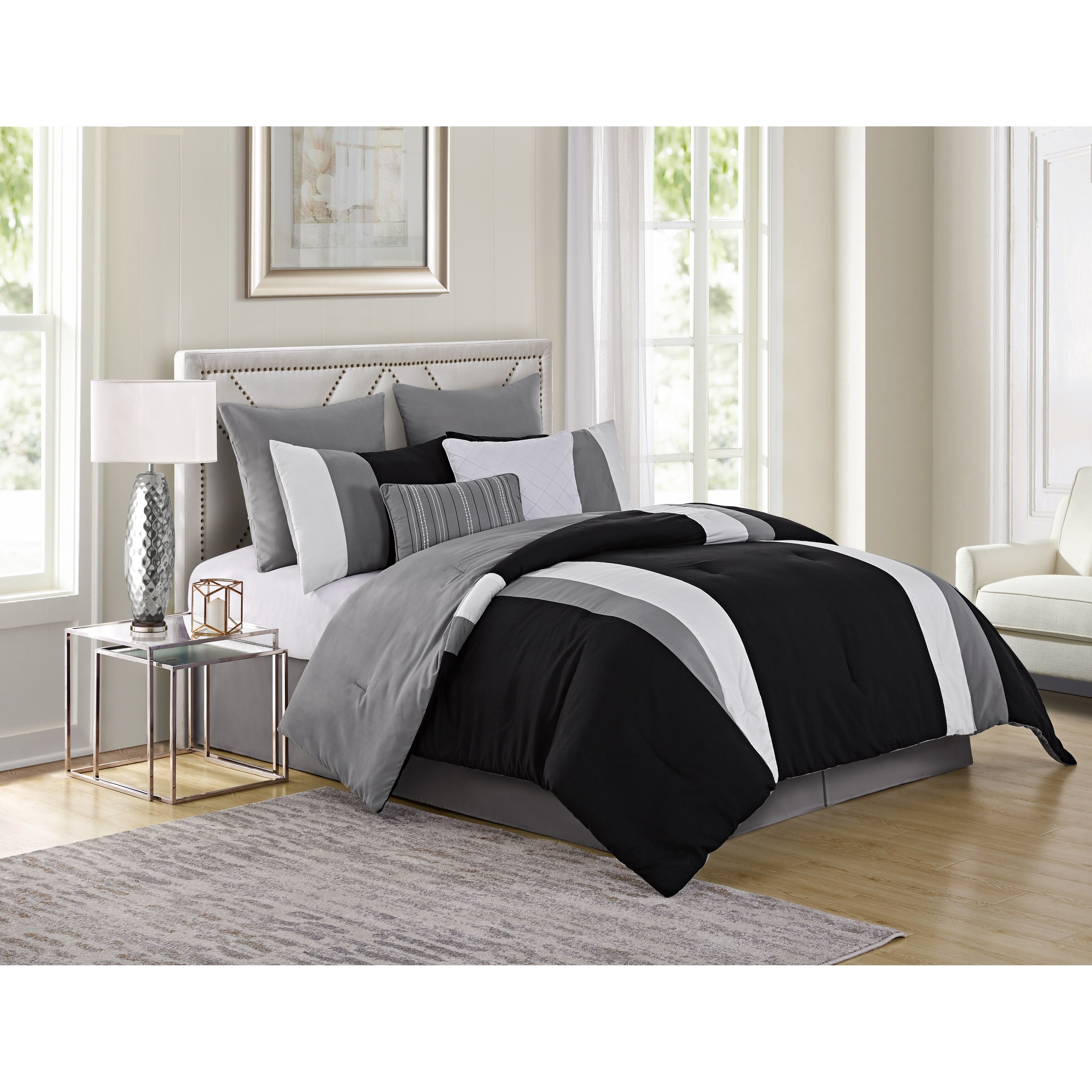 Shop Vcny Home Bolton Colorblock Comforter Set Free Shipping