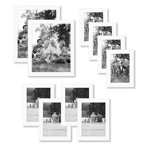 Americanflat 10-Piece Multi Pack White Frames; Includes Two 8x10 Frames, Four 5x7 Frames, Four 4x6 Frames