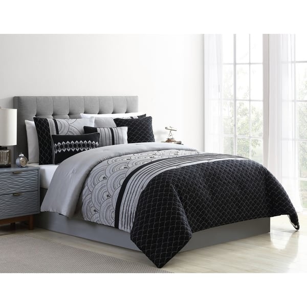 Shop Vcny Home Art Deco Metallic 7 Piece Comforter Set On Sale