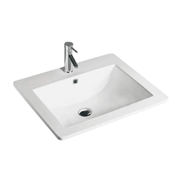 Shop Cb Home Ceramic Drop In Bathroom Countertop Basin With Faucet