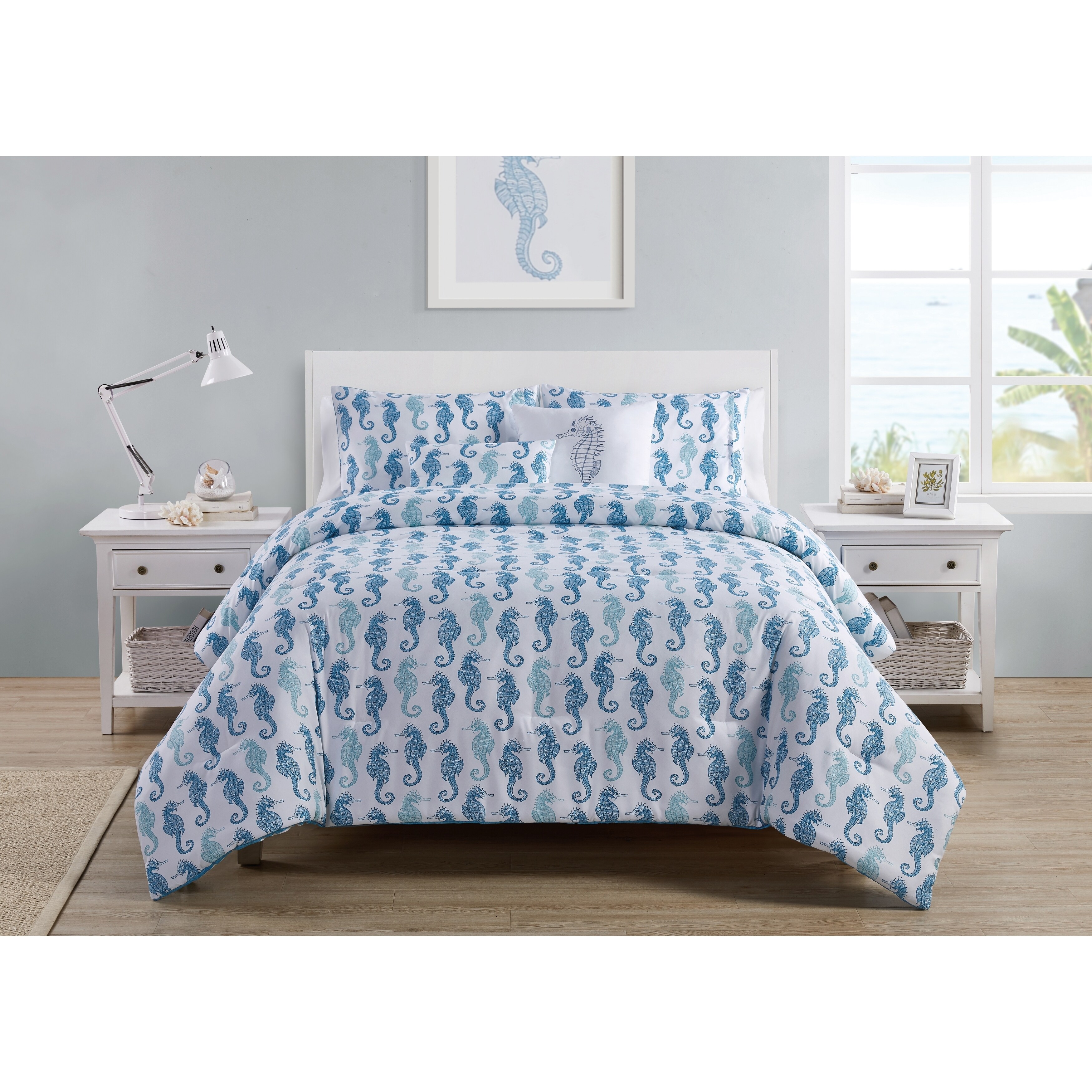 Shop Vcny Home Brody Reversible Blue Stripe Duvet Cover Set On