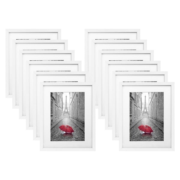 Americanflat 12 Pack - 11x14 White Picture Frames - Made to Display Pictures 8x10 with Mats or 11x14 Without Mats