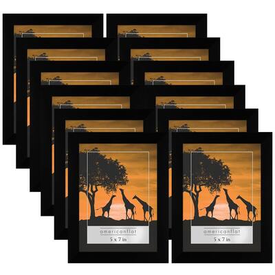 Americanflat 5x7 Picture Frame, Black, 12 Pack