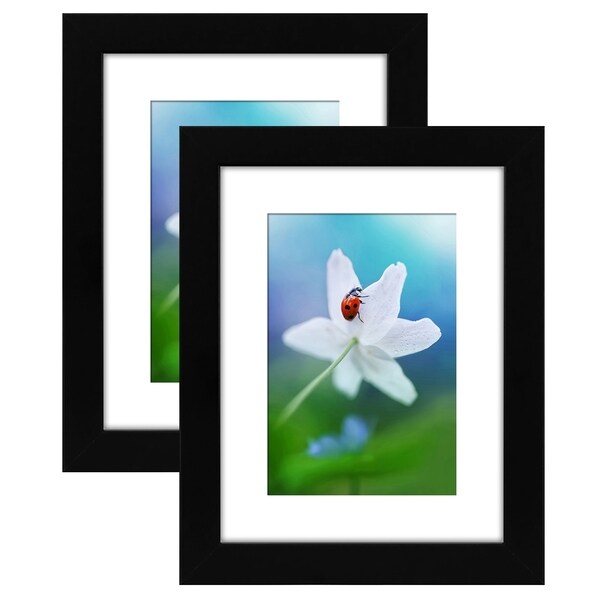 Americanflat 2 Pack - 6x8 Tabletop Frames - Display Pictures 4x6 with Mat - Display Pictures 6x8 Without Mat