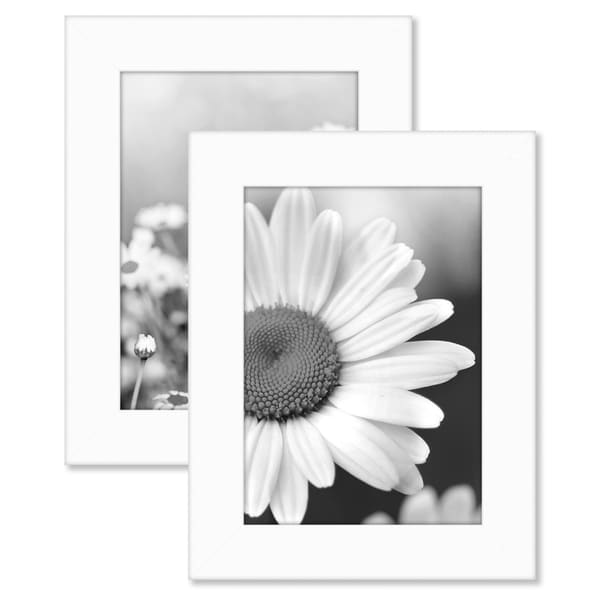 Americanflat 2 Pack - 4x6 White Tabletop Frames - Glass Fronts, Easel Stands, Ready to Display on Tabletop