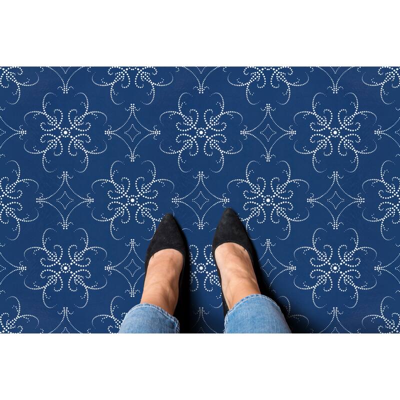 Retro 12x12 Self Adhesive Floor Tile-Navy Pearl-20 Tiles/20 sq ft