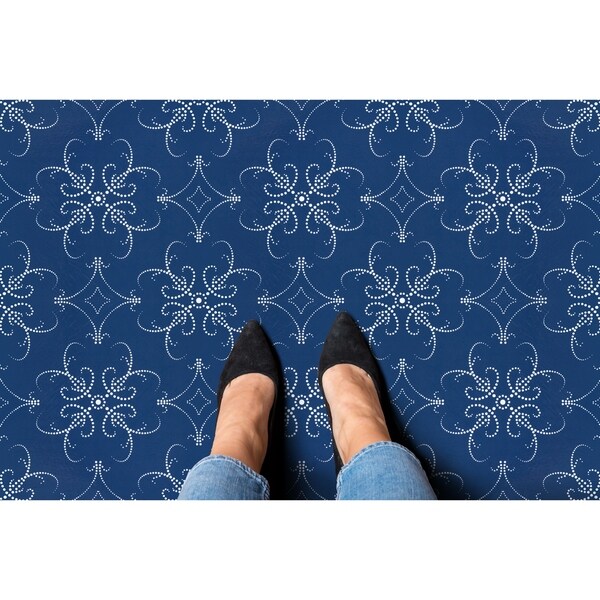 Retro 12x12 Self Adhesive Floor Tile-Navy Pearl-20 Tiles/20 sq ft